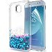 Produktbild LeYi Hülle Galaxy J5 2017 Glitzer Handyhülle mit HD Folie Schutzfolie,Cover TPU Bumper Silikon Flüssigkeit Treibsand Clear Schutzhülle für Case Samsung Galaxy J5 2017 Duos Handy Hüllen ZX Blau