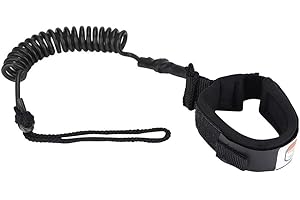 ‎KIMISS KIMISS Snowboard-Bein-Leine, Surf-Leine, Stand-Up-Paddle-Board, 5 Mm, Spiralfeder-Bein-Fuß-Seil, Surf-Leine für Surfbrett (gelb)
