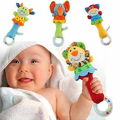 LQZ Mignon Animal Jouet Grelot Hochet Peluche Clochette Forme Vache Pour Bébé Enfant Noël Cadeau