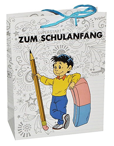Geschenktasche / Geschenkbeutel - klein - für den Schulanfang aus Papier Schuleinführung - Geschenktüte Tüte Beutel Tasche Kinder