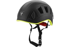 NewDoar Climbing Helmet EN 12492 Certified Half Dome Helmet Ultralight Design with 11 Ventilation Ports & Headlamp Clips for Rock/Ice Climbing, Caving, Rescue Adjustable 57-62cm (Men/Women)
