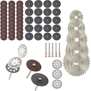 DIY Crafts 5xHSS Blade Diamond Cutting Discs Wheel Drill Bit, Rotary Tool Grinding Wheel Circular Saw Blade Abrasive Diamond Disc for Wood Metal Plastic Stone (Pack of 50 Pcs Kit, Multi,Combo Kit)