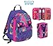Produktbild Schulrucksack Seven New halber – Swag Girl – Violett Pink + Federmäppchen 3 Reißverschluss – Volumen 32 LT – Einsätze