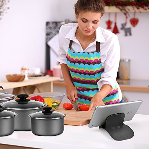 Avantree Massiver Stahl Tablet Halterung Ständer für Küchen, Multi-Winkel Verstellbar Desktop Handy Halter Kompatibel mit dicken Gehäusen, für iPad Air, mini, Surface, E-book, Nook, Samsung – TB103 - 7