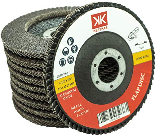 Disco Abrasivo de Láminas KESTKAS para amoladoras angulares (115mm P60) Metal, Acero INOX, Madera y Plástico