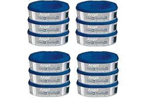 Angelcare Dress Up - Ricariche ottagonali per pattumiera a pannolino, antiodore e grande capacità, confezione da 12