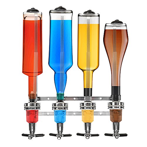 TecTake Getränkeportionierer für 4 Flaschen Bar Butler Wandmontage 4cl - 2