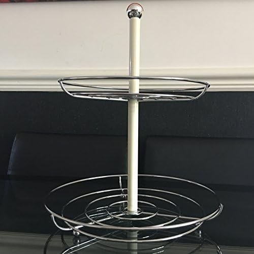 2 TIER CHROME FRUIT BASKET RED