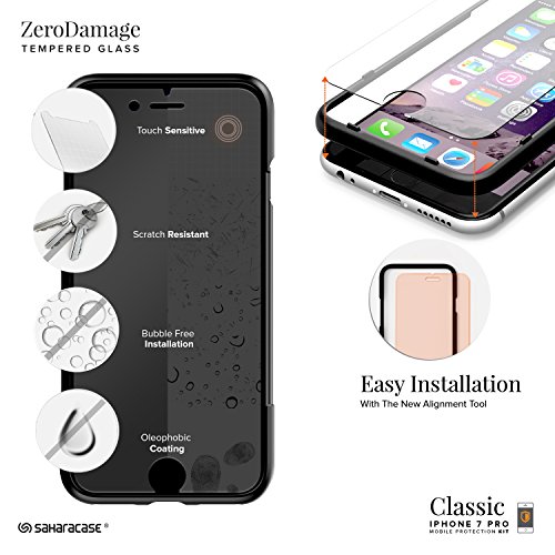 Funda iPhone 7 Plus   Aqua  Inspire Kit Funda Protectora SaharaCase con  Protector de Pantalla de Vidrio Templado ZeroDamage  Fuerte Protecci  n Antideslizante  Cubierta Anti-golpes  Fino y Elegante