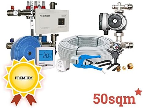 50sqm Premium Multi-Zone Wet/Water Underfloor Heating Kit, 3 Zone, Heatmiser, Grundfoss & Rifeng Products, 50 Year Guarantee