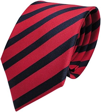 Designer silk tie red dark red blue royal striped - tie necktie silk Tie