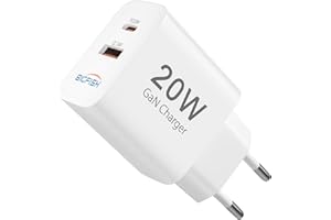 Bigfish USB C Ladegerät, 2 Ports Mehrfach Ladegerät mit USB-C und USB-A, 20W Schnellladegerät PD 3.0 Power Adapter USBNetzteil für iPhone 16 15 14 Pro Max 13 12 11 SE 2020 XS XR 8 7, Samsung, Handys