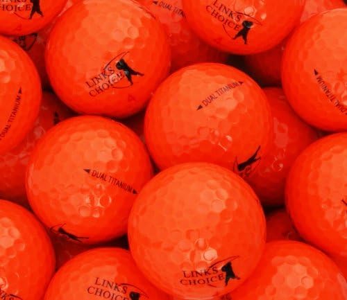 NEW OPTIC COLOURED GOLF BALLS - COLOURS YELLOW ORANGE PINK BLUE - CHOOSE YOUR COLOUR &amp; QUANTITY (ORANGE, 24 IN)