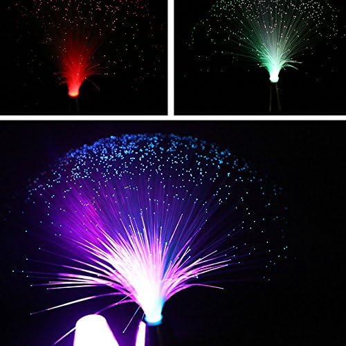 Fiber Optic Lamp with Crystal Base, LED Color-changing Night light for Kids Adults Room Decor, LED Night Lamp for Bedroom Table Centerpiece Decorations