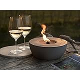 Beske-Betonfeuer mit 'Dauerdocht' | Durchmesser 24cm | Wiederbefüllbare Gartenfackel in zeitlosem, puristischem Design | 'Unendliche' Brenndauer durch umweltfreundliches Recycling von Kerzenwachs