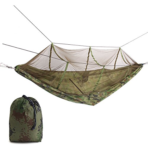 Great Gift ! Camouflage Hammock Swing Hanging Nylon Bed With Mosquito Net \ Children's Furniture Travel Parachute Patio Birthday Backyard Professional Camping Gear Boys Survival Chidrens Ropes