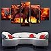 Produktbild Neyouyou Bilder 50X25cm - Leinwandbilder - Fertig Aufgespannt - Vlies Leinwand - 5 Teilig - Wandbilder - Kunstdrucke - Wandbild -Elefant,B,50X25cm
