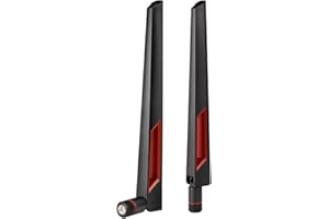 Superbat Antenna WiFi (con Connettore RP-SMA Maschio) Dual Band 2.4GHz 5GHz 5.8GHz, Adatta per Scheda WiFi PCI-E, Telecamera Wireless USB, Router Hotspot, ecc. (2 Pezzi)