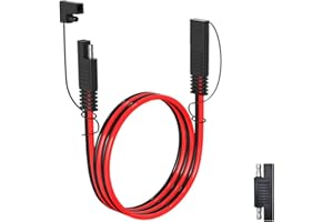 ELFCULB 10AWG 3FT SAE Extension Cable, Heavy Duty Quick Disconnect Wire with Dust Cap, for Solar Panel, RV, Motorcycle, ATV, Battery Charger (0.9M)