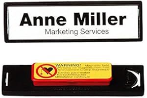 ‎DURABLE Durable Namensschild Clip-Card (mit Magnet, 17 x 67 mm) Packung à 25 Stück, schwarz, 813201