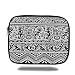 Produktbild Tablet Bag for Ipad air 2/3/4/mini 9.7 inch,Primitive,Monkeys Birds Primitive Animal Motifs Tribal Ornaments African Petroglyph Theme,Black White,3D Print