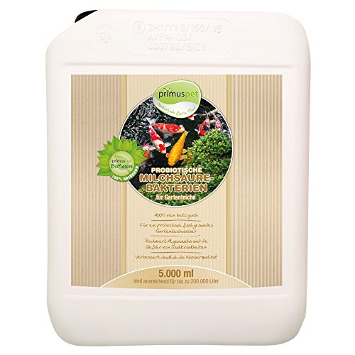 primuspet Probiotische Milchsäurebakterien POND 5.000 ml (GRATIS Lieferung innerhalb Deutschlands - PREMIUM Start für Ihren Gartenteich - Sehr wirksam und effektiv zur Vorbeugung von bakteriellen Infektionen, Krankheiten und zur Stärkung des Immunsystems der Gartenteichbewohner)