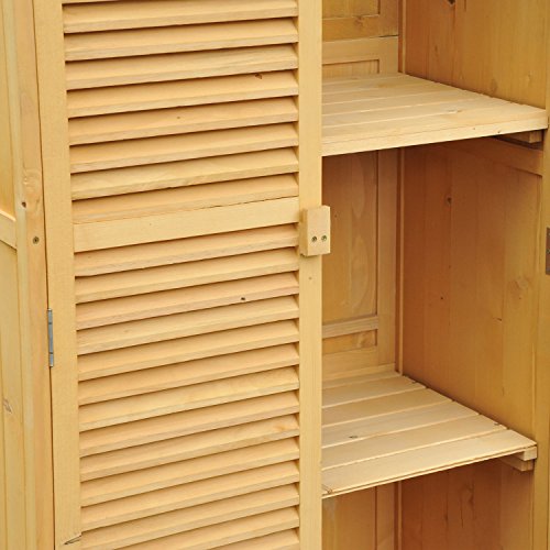 Outsunny Gerätehaus, natur, 87 x 47 x 160 cm, 845-066 - 7