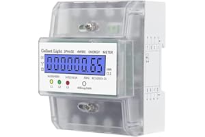 Collect Light Digitaler Stromzähler 3 Phasen Stromzähler Hutschiene LCD Digitaler Stromzähler Drehstromzähler Geeicht Stromzähler für DIN Hutschiene Zwischenzähler Strom Geeicht 230V 400V 5-100A