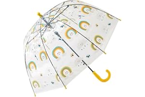 Rhomba Klar Transparente Blase Clear Bubble Umbrella for Children Lightweight Cute 8 Fibre Ribs Cute Dome See Through Child Perfect for Walking, Kids Umbrella for Toddlers Boys Girls