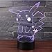 Produktbild 3D Optische Illusions-Lampen NHsunray LED 7 Farben Touch-Schalter Ändern Nachtlicht Für Schlafzimmer Home Decoration Hochzeit Geburtstag Weihnachten Valentine Geschenk Romantische Atmosphäre (Pikachu)