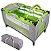 Baby Bed Travel Cot (Green) Portable Child Furniture with Toys 0-36 months