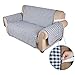 Produktbild Auralum 167*112cm rutschfest Couchhusse Sofaüberwurf aus 100% Baumwolle Doppelseitig 2 sitzer (blau/weiss)
