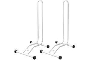 2 x WELLGRO® Fahrradständer - Stahl, sicherer Stand - Farbe weiß