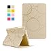 Produktbild iPad Mini 3 Hülle, Deenor Colour Series Premium PU Leder Ultra Slim Light Weight Auto aufwachen / Schlaf Funktion Schutzhülle Hülle für Apple iPad Mini 1/2/3, Free: Screen Protector + Stylus Pen + Cleaning Cloth. (Golden circles)