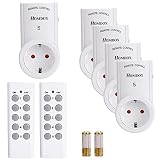 Homdox 5 x Enchufes Inalámbricos WIFI con Mando y Interruptor Enchufe Inteligente con Control Remoto