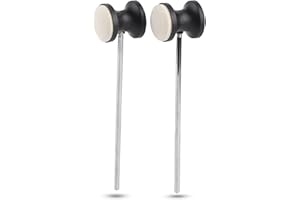 AGATIGE 2Pcs Dual Sided Bass Drum Beater, Felt Stainless Steel Kick Bass Drum Pedal Mallet Beater Head Drum Pedal Beater Mallet Replacement Part Drum Percussion Instrument Accessory for Drummer