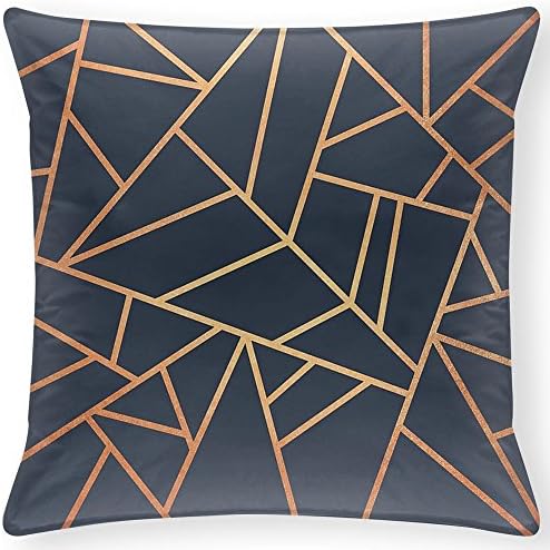 JHLKFDOODO Copper and Midnight Navy Decorative Cushion 45x45 cm Cover Pillow Case Zippered Home Decor 18X18 Inch(Twin sides)