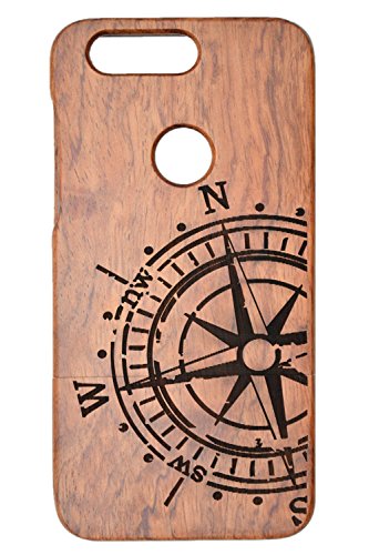 PhantomSky Huawei Honor 8 Funda de Madera   Serie de Lujo  Natural Hecha a Mano de Bamb   Madera Carcasa Case Cover para tu Smartphone - Comp  s Palisandro Rosewood Compass 