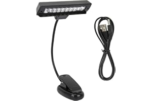 Keenso Orchestra LED Lamp, Portable Music Stand Reading LED Clip On Light with USB Cable Flexible Neck Battery Operated for Piano, Desk, Music Stand