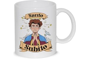 thedifferent Tazza Colazione con grafica simpatica - Santo Subito - Uomo Paziente Latte thè Mug Relax idea regalo compleanno natale Papà Nonno Amico
