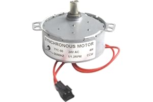 CHANCS Moteur synchrone TYC-50 24V AC 1/1.2RPM CCW 4W Petit moteur électrique tournant pour bac à litière pour chat bac inférieur ou tapis roulant