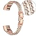 Produktbild Fitbit Alta / Fitbit Alta HR Armband, iHee NUE Doppel Kette Edelstahl Uhrenarmband Armband für Fitbit Alta HR / Fitbit Alta (S: Bandlänge: ca. 155mm, Rose Gold)