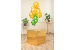 Chianese Scatola Regalo a Sorpresa Box Surprise per Palloncini 50x50x50 cm Oro | Scatola San Valentino per Palloncini e Idee Regalo Donna e Fidanzato