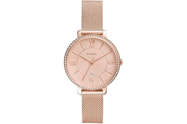 Fossil Jacqueline Montre pour Femmes, Mouvement à Quartz avec Bracelet en Acier Inoxydable et Cuir