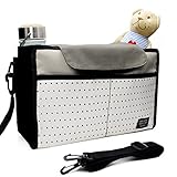 Kinderwagen Organizer Buggy Tasche mit Verstellebaren Schultergurt, Airlab Kinderwagentasche Umhängetasche mit Deckel und vielen Fächern für Milchflasche, Handys, Windeln und andere Kleinigkeiten