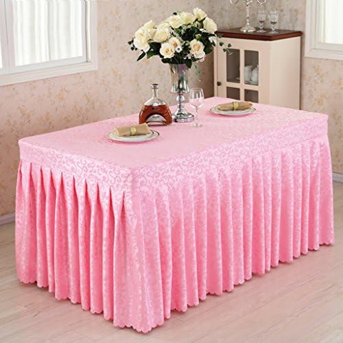 Tablecloth Fitted Table Skirt Cover Wedding Banquet With Top Topper Tablecloth -pink Hook Flowers ( Color : Pink , Size : 40*130*75CM )