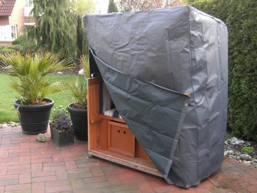 Schutzhülle für Strandkorb Abdeckung Plane Schutzhaube anthrazit robustes 420D Garten Gartenmöbel