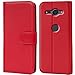Produktbild Conie Schutzhülle kompatibel mit Sony Xperia XZ2, Rote PU Lederhülle Klapphülle Etui Tasche mit Kartenfächer