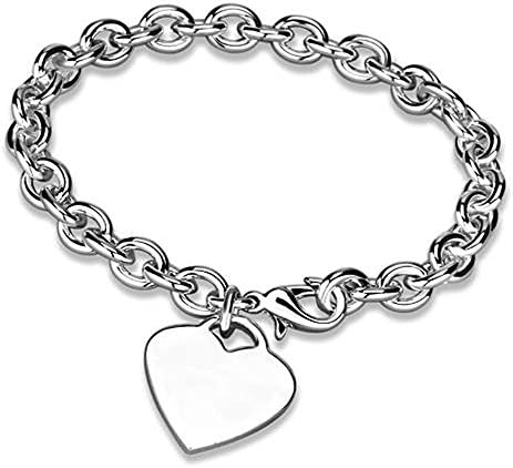BestOfBijoux® - Claudie - Heart Bracelet - 925 Sterling Silver Bracelet - Crystal [19cm / 7.5inch]