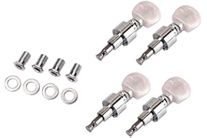 Alnicov Pioli per banjo con ingranaggi Testa della macchina con pioli perlati per banjo a 4 corde cromata